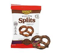 Unique Snacks Extra Dark Split Pretzels, Original Split Pretzels, Delicious Homestyle Baked Snack Bag, Vegan, OU Kosher and GMO Free Foods, No Artificial Flavour, 2 Oz