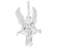 Unique Snowflake Deer Pendant Christmas Tree Decoration Festival Party Sparkling Winter Crystal round Stained Glass Window (White, 5x9cm)