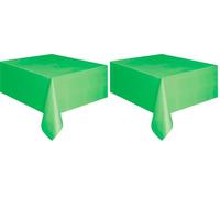 Unique Solid Lime Green Rectangular Plastic Table Cover (137cm x 274cm) 1 Count - Elegant & Durable Tablecloth for Parties, Events, and Home Use (Pack of 2)