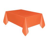 Unique Rectangular Plastic Table Cover – Solid Pumpkin Orange, 137 x 274 cm, 1 Count