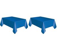 Unique Solid Royal Blue Rectangular Plastic Table Cover (137cm x 274cm) 1 Count - Elegant & Durable Tablecloth for Parties, Events, and Home Use (Pack of 2)