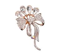 Unique Sparkling Pin Floral Clothing Jewelry with Artificial Crystal Floral Badge for Daily Wear Special Occasion Vintage Brooch Accessory