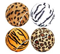 Unique Sports Dog Fetch Squeaker Balls Animal Prints 4 Pack, Assorted, One Size (DFB-S-4)