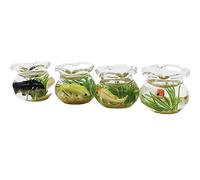 Unique Square/Round Fish Tank Miniature Glass Fish Tank Pond For Or Model Decoration Exquisite Detail Home Decor Craft