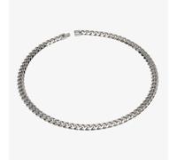 Unique Stainless Steel Matte Polished Curb Chain Necklace LAK-126/50CM