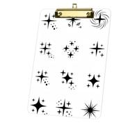 Unique Star Office Clipboard, Acrylic Decorative Legal Size Clip Board 9"× 12. 5" with Low Profile Metal Clip, Clipboards for School Offoce Lady Men Women Nurses