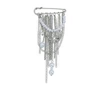 Unique Statement Brooch Featuring Multiple Tassels Star Designs and Artificial Pearls Perfect for Layering Accessories in Various Event Wedding Brooch