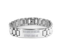 Unique Stepson Ladder Bracelet, This is What an Awesome Stepson Looks Like, Unique Idea Gifts for Son, Birthday Gifts, Funny Engraved Bracelet Gift Ideas, Funny Sayings for Engraved Bracelets, Funny