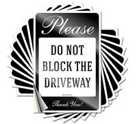 Unique, Stickers Bumper Please Do Not Block The Driveway Thank You Sign, No Parking | Microfiber Cool Decor(8X12CM)
