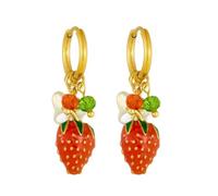 Unique Strawberry Earrings Fashionable Ear Buckles Elegant Dangle Earring Statement for Youthful Women Alloy Strawberry