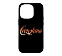Unique Striped Brown Text Says CRENSHAW Case for iPhone 14 Pro
