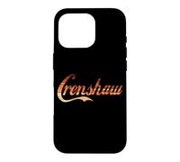 Unique Striped Brown Text Says CRENSHAW Case for iPhone 16 Pro