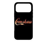 Unique Striped Brown Text Says CRENSHAW Case for iPhone 17 Pro Max