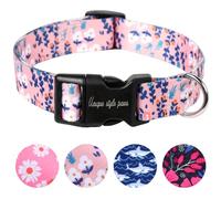 Unique style paws Blue Leaves Dog Collar Puppy Collars Harnesses & Leads For Dogs Uk Bow Tie Soft Adjustable Cute Flower Comfortable Collars Pet Gift For Small Medium Large Dogs L