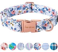 Unique style paws Blue Rose Dog Collar Puppy Collars Harnesses & Leads For Dogs Uk Bow Tie Soft Adjustable Cute Flower Comfortable Collars Pet Gift For Small Medium Large Dogs M