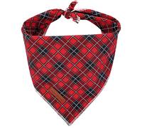 Unique style paws Christmas Dog Bandanas 1PC Washable Bibs Scarf, Pet Dog Kerchief, Cotton Triangle Dog Scarfs for Small Medium Large Girl or Boy Dogs -Red-L