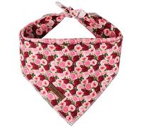 Unique style paws Dog Bandanas, Red Pink Peony Pet Scarf for Boy and Girl, Premium Durable Fabric Triangle Dog Scarfs, Colorful Peony Dog Kerchief for Medium and Large Dogs (Small)