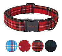 Unique style paws Dog Collar Pet Gift Adjustable Soft and Comfy Plaid Collars for Small Medium Large Dogs, Neck 10-16 inches