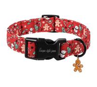 Unique style paws Gingerbread Christmas Dog Collar with Gingerbread Pendant, Adjustable Holiday Snowman Pet Collar for Puppies and Dogs