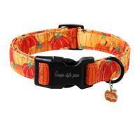 Unique style paws Halloween Dog Collar, Cute Pumpkin Dog Collar with Quick Release Plastic Buckle, Comfortable Cotton Collar for Boys and Girls Dogs