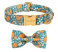 Unique style paws Halloween Dog Collar, Pet Collar Dog Bow Tie Gift for Girls or Boys Dogs, Adjustable Dog Collar for Small Medium Dogs, Green Pumpkin-S
