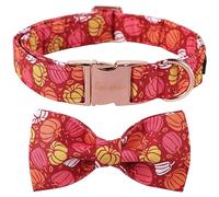 Unique style paws Halloween Dog Collar, Pumpkin Dog Collar, Adjustable Comfortable Cotton Bow Tie Collar for Boy Girl Dogs, Bowtie Collar with Metal Buckle, M, Neck 13.5-22in
