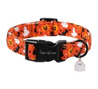 Unique style paws Halloween Dog Collars-Pumpkin Dog Collar Quick Release Cotton Collar Gift Durable Cute Fall Collar for Small Medium Large Boys Girls Dogs