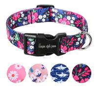 Unique style paws Pink Flower Dog Collar Puppy Collars Harnesses & Leads For Dogs Uk Bow Tie Soft Adjustable Cute Flower Comfortable Collars Pet Gift For Small Medium Large Dogs S
