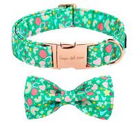 Unique style paws St. Patrick's Day Dog Collar with Bow Tie Trefoil Dogg collar Rainbow Clover Heart Puppy Collar for Small Medium Large Boys Girls