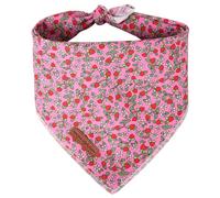 Unique style paws Summer Dog Bandanas Pet Pink Scarf for Boy and Girl Strawberry Premium Durable Fabric Colorful Green Kerchief for Medium and Large Dogs S