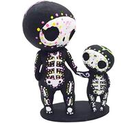 Unique Sugar Skull Couple Figurine, Cute Sugar Skull Couple Statue Crafts Lovers Skull Figurine Set (mother and son)