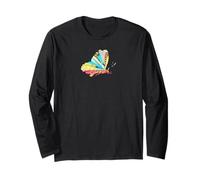 Unique Sweet Pea Butterfly Collage Art Bug Insect Lovers Long Sleeve T-Shirt