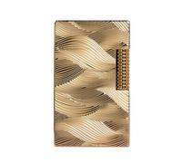 Unique Swiss Luxury Retro Crisp-Sound Brass Kerosene Lighter, Soft-Flame, Side-Slide, Refillable, Engraved, Finish, Collectible, Thorens Aqua Rhythm Gold