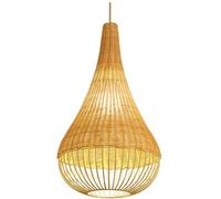 Unique Teardrop Pendant Light Shade Japanese Style Single Chandelier 50cm H Natural Rattan Pendant Lights For Ceiling Personalized Close To Ceiling Lamps For Kitchen Island Crafts Lampshade