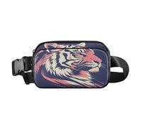 Unique Tigers Midnight Blue Fashionable Crossbody Bag Waist Packs for Women Men Teens Large Capacity Cross Body Bag Belt Pack with Adjustable Strap for Travel Gym Work, Aesthetic Fighting Fish, One