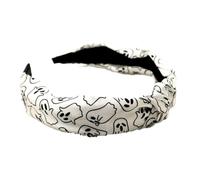 Unique Top Knot Headband for Women Creative Ghost Spider Web Cat Hairbands Non Slip Hair Hoop Decorative Halloween Hair Band Fashion Hair Accessories (White A)