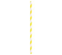 Unique UK 63690 Neon Yellow Striped Paper Straws 10 Pcs, Pack of 10