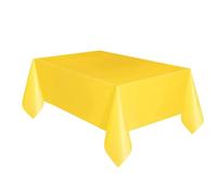 Unique UK Plastic Rectangular Short Fold Table Cover - 54” x 108” | Yellow | 1 Pc.