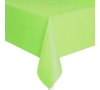 Unique UK Solid Lime Green Short Fold Rectangular Plastic Table Cover (137cm x 274cm) 1 Count - Elegant & Durable Tablecloth for Parties, Events, and Home Use