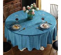 Unique Velvet Round Tablecloth Waterproof Round Table Cover for Dining Table Home Restaurant & Hotel Sky Blue 240cm Diameter (Fits 180200cm Round Tables)