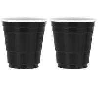 Unique Vibrant Black Plastic Shot Glasses (59ml) Pack of 40 - Durable & Stylish Party Shot Cups