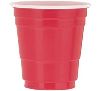 Unique Vibrant Red Plastic Shot Glasses (59ml) Pack of 20 - Durable & Stylish Party Shot Cups