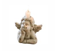 Unique Vintage Angel Candlestick Holders - White Resin Tealight Candle Holder for Elegant Candelabra Decor - Candle Stick Candle Holder Centerpiece Vintage Decor Aesthetic Spring Decor (Small)