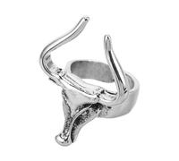 Unique Vintage Ox Animal Ring Men Retro Punk Metal Finger Jewelry Parties and Social Events Aesthetic Statement Accessory for Single Status
