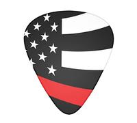 Unique Waving American Thin Red Line Flag Guitar pick for electric guitar, acoustic guitar, mandolin, and bass Custom Guitar Picks Thin, Medium & Heavy Gauges