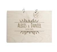 Unique Wedding Guest Book. A Personalised and Wild Flower Book. Photo Guestbook Alternative Memory Guestbook Wooden Guestbook Memory Scrapbook and Wedding Planner. Engraved into wood for a rustic look