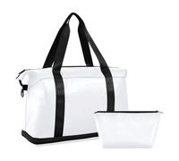Unique White Solid Color Pure Plain Travel Tote Bag Carry on Weekender Overnight Bag with Toiletry Bag for Hiking Large Capacity, Unique white Solid color Pure Plain, One Size