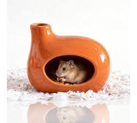 Unique Wine Bottle Shaped Ceramic Hamster Hideaway, All-Season Chimney-Shaped Small Animal Cave, Durable Hamster Hideaway, For Dwarf Hamster, Gerbil, Small Rodent(Brown)