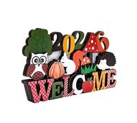 Unique Wood Carving Mushroom Tabletop Welcome Sign Seasonal Home Accent Piece for Creating Warm Thanksgiving Atmospheres Holiday Tabletop Sculpture