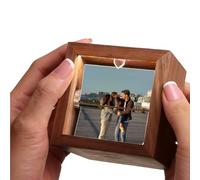 Unique Wooden Photo Flip Box for Dad - Personalised Hand-Cranked Memory Frame for Husband or Grandfather, Father’s Day or Christmas Gift